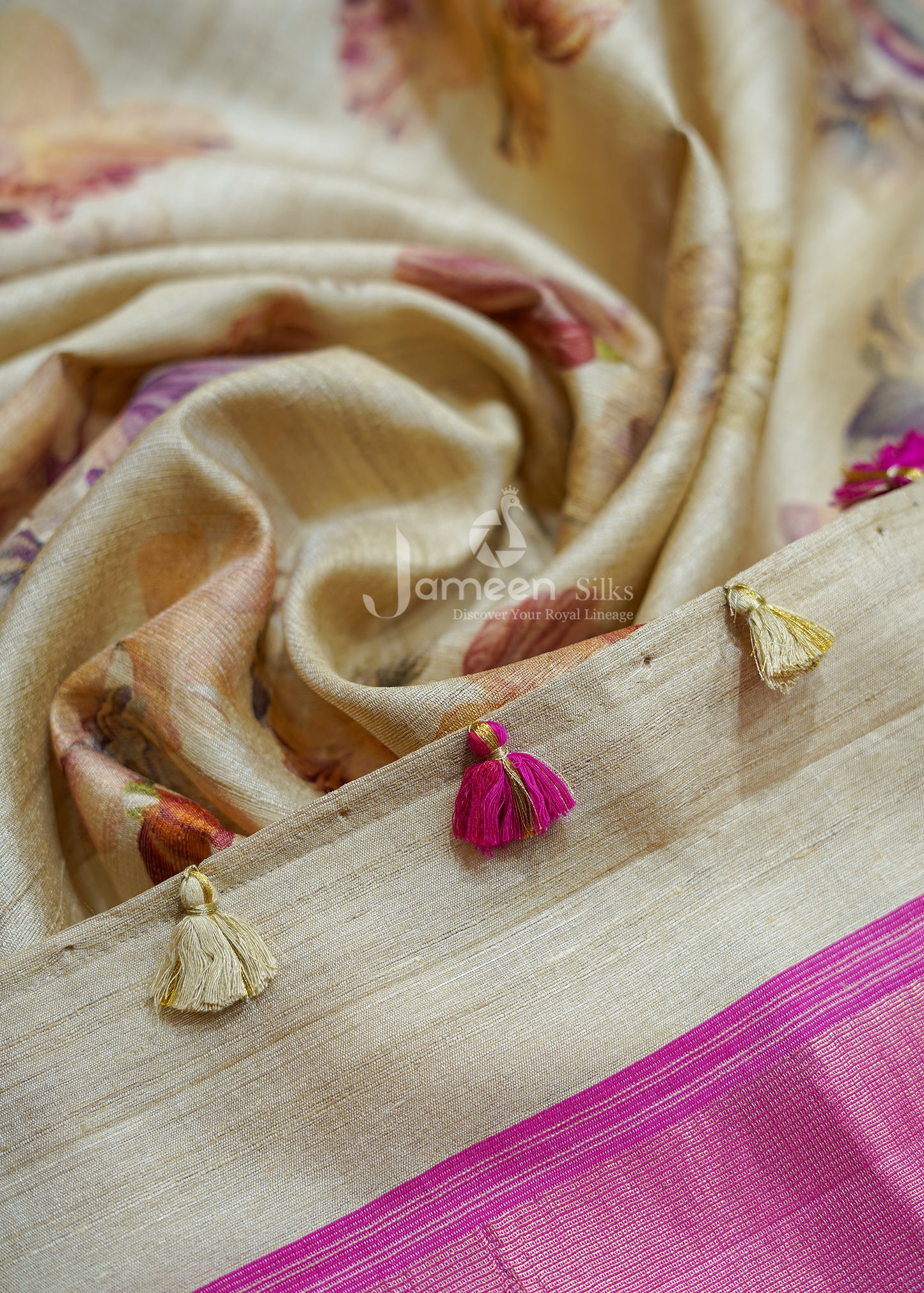 Temple border tussar silk saree