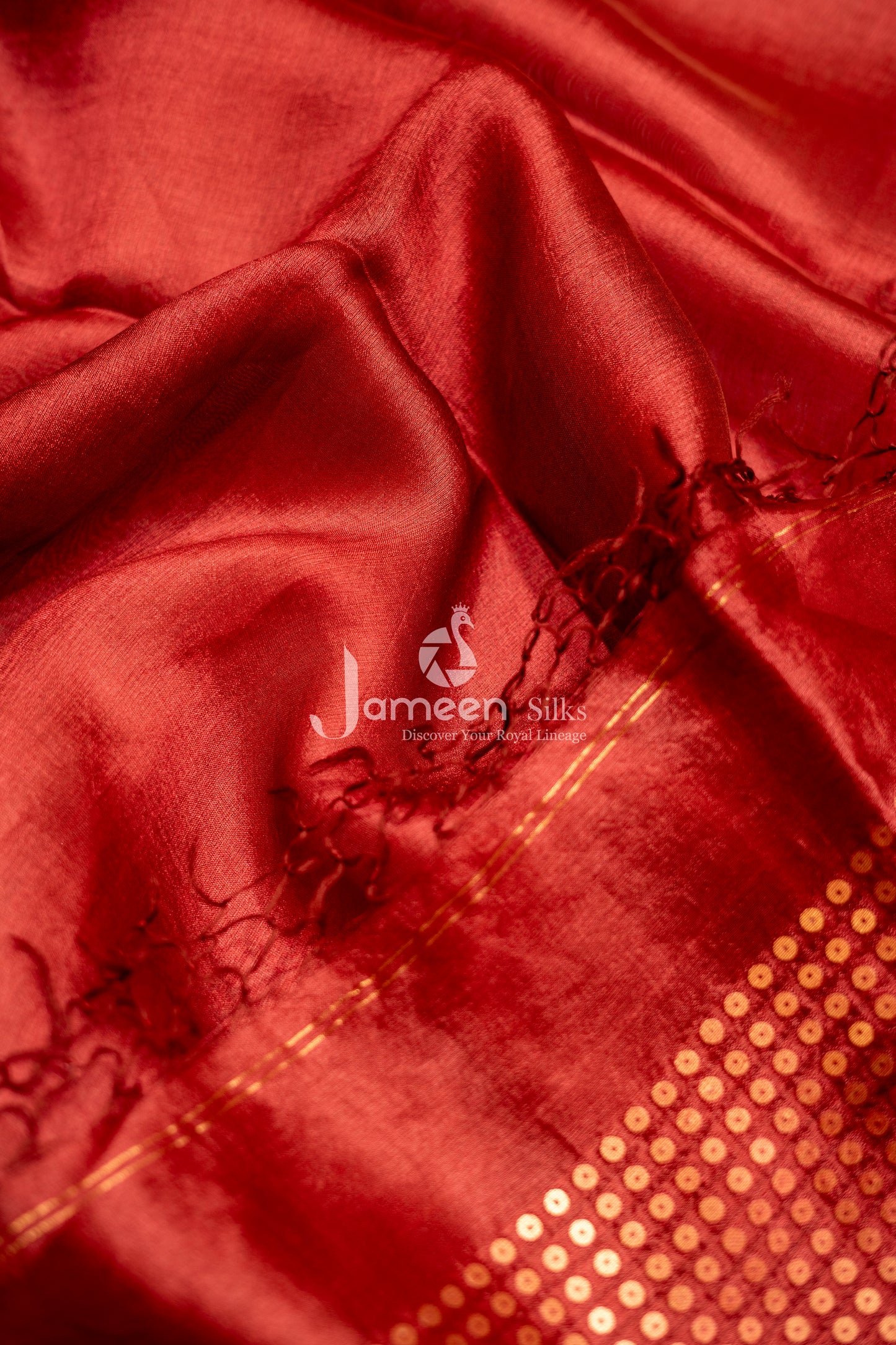 Red muslin silk saree