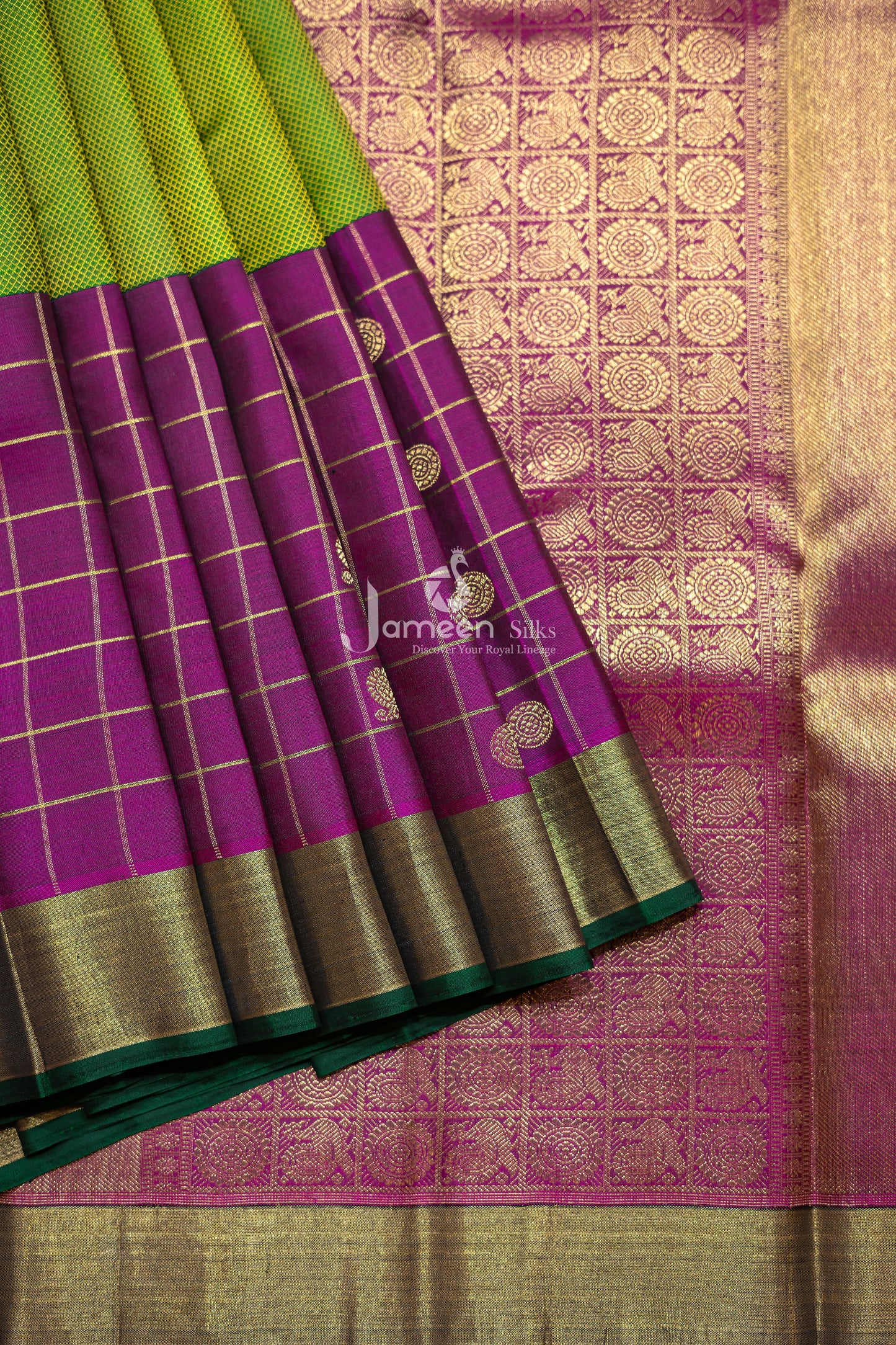 Pink kanjivaram silk saree