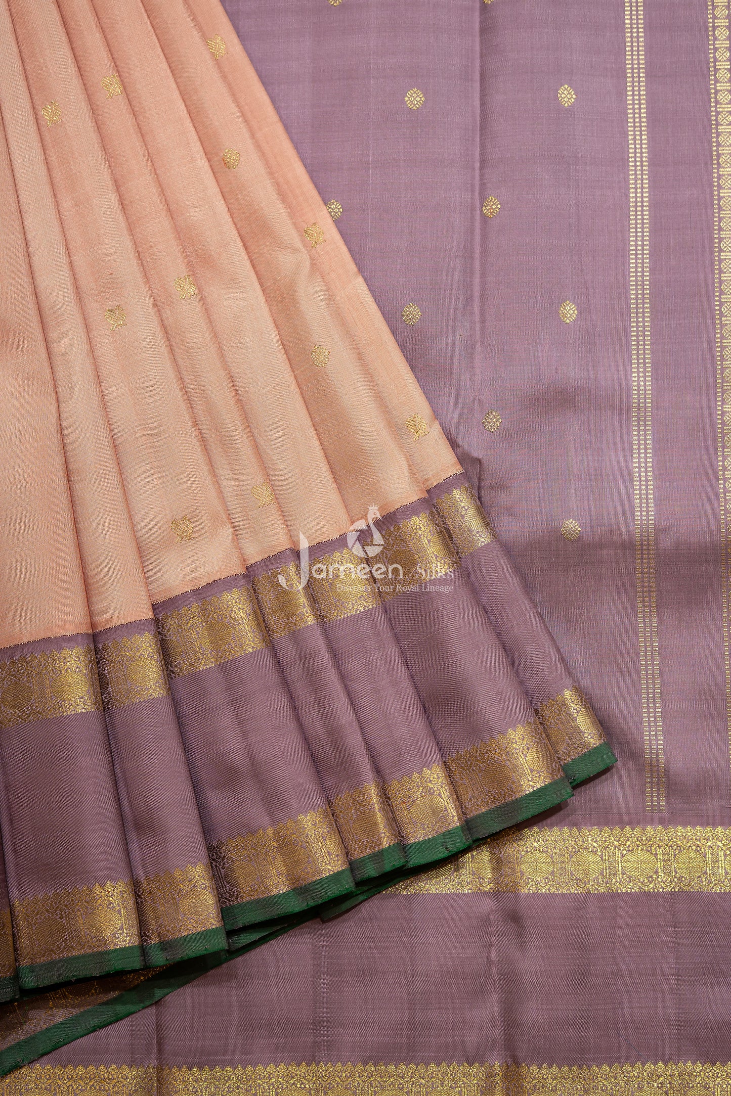 Pastel pink kanjivaram silk saree