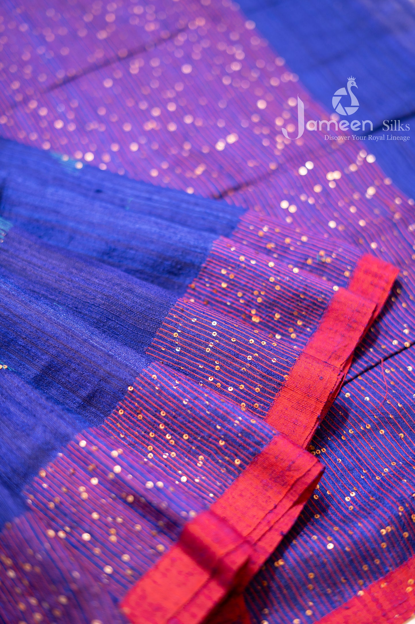 Blue muslin silk saree