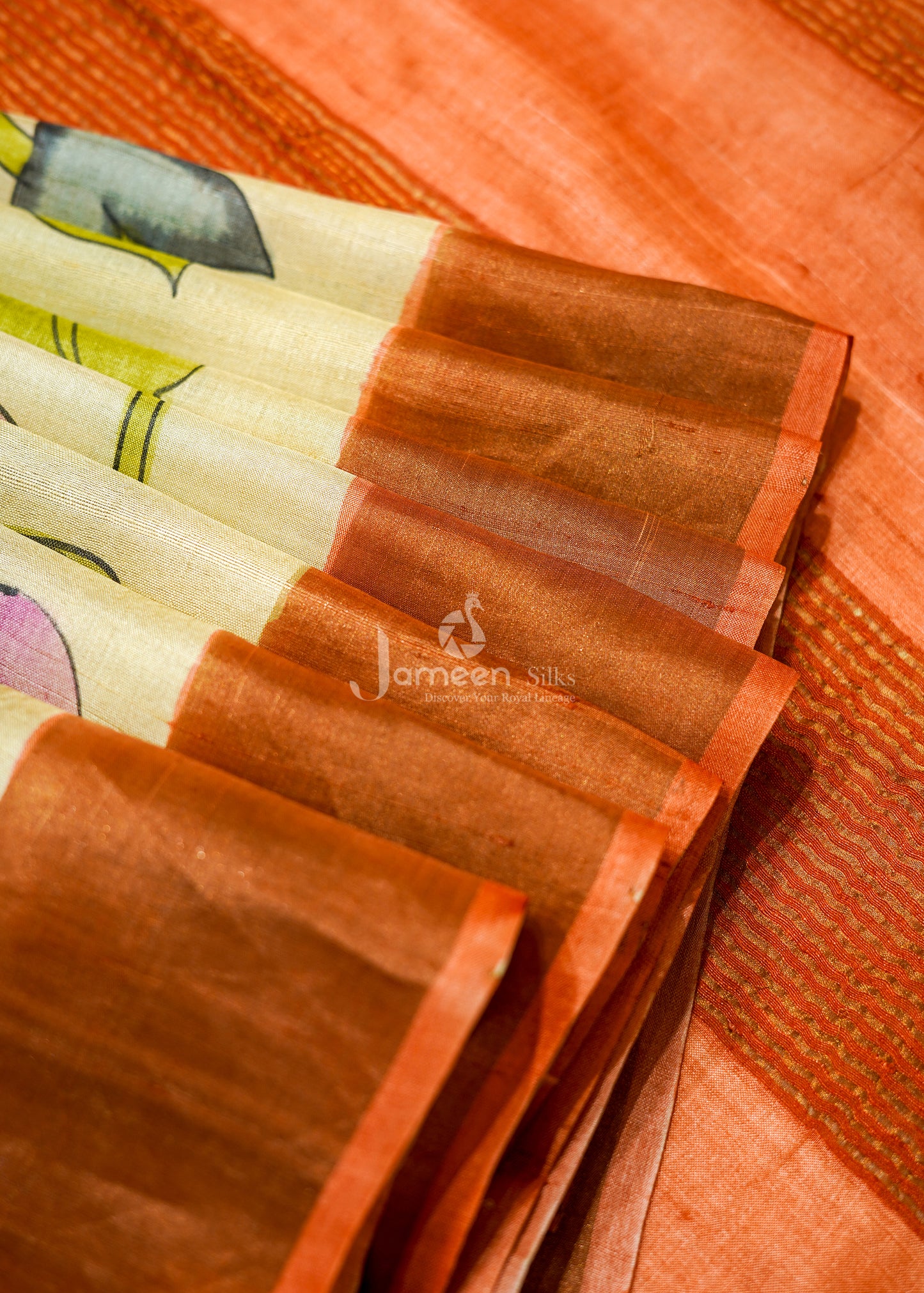 Floral Tussar silk saree