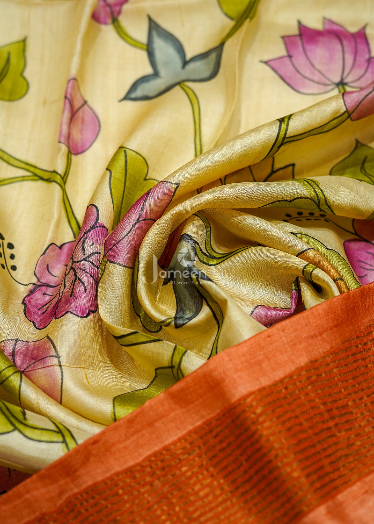Floral Tussar silk saree