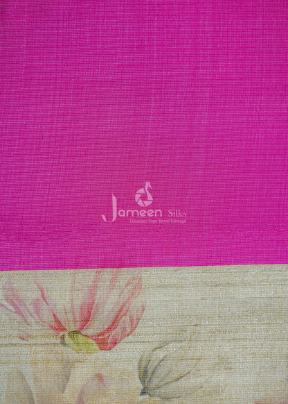 Temple border tussar silk saree