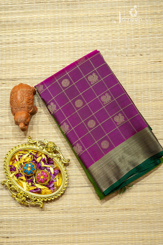 Pink kanjivaram silk saree