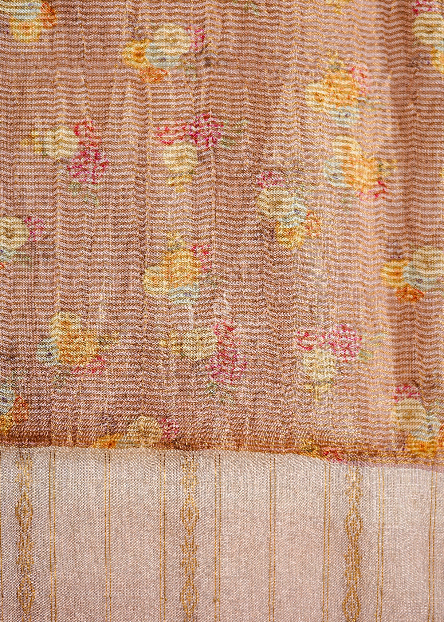 Pink tussar silk saree