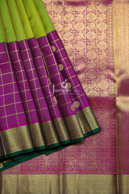 Pink kanjivaram silk saree