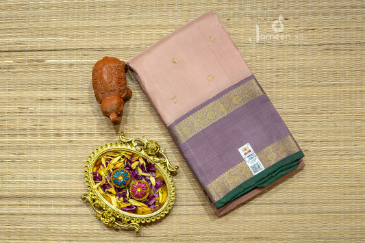 Pastel pink kanjivaram silk saree