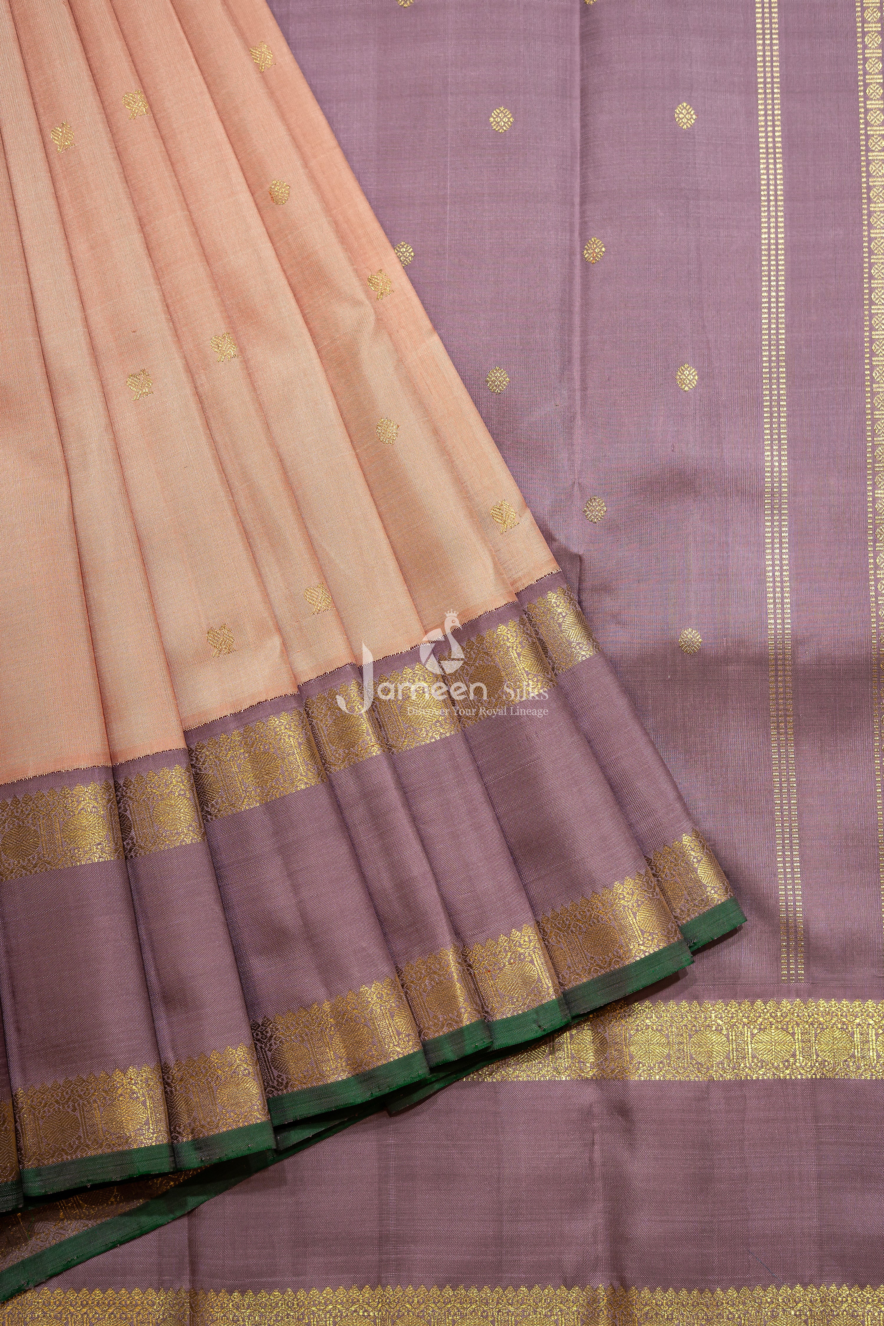 Pastel pink kanjivaram silk saree