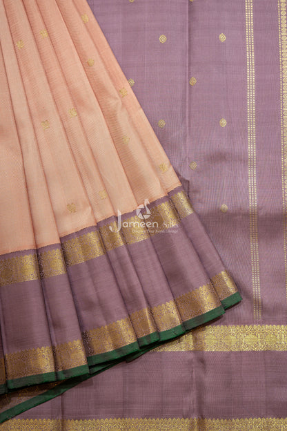 Pastel pink kanjivaram silk saree