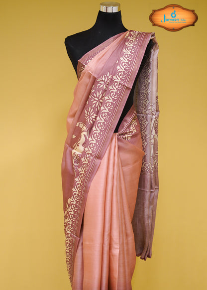 Pure tussar silk saree