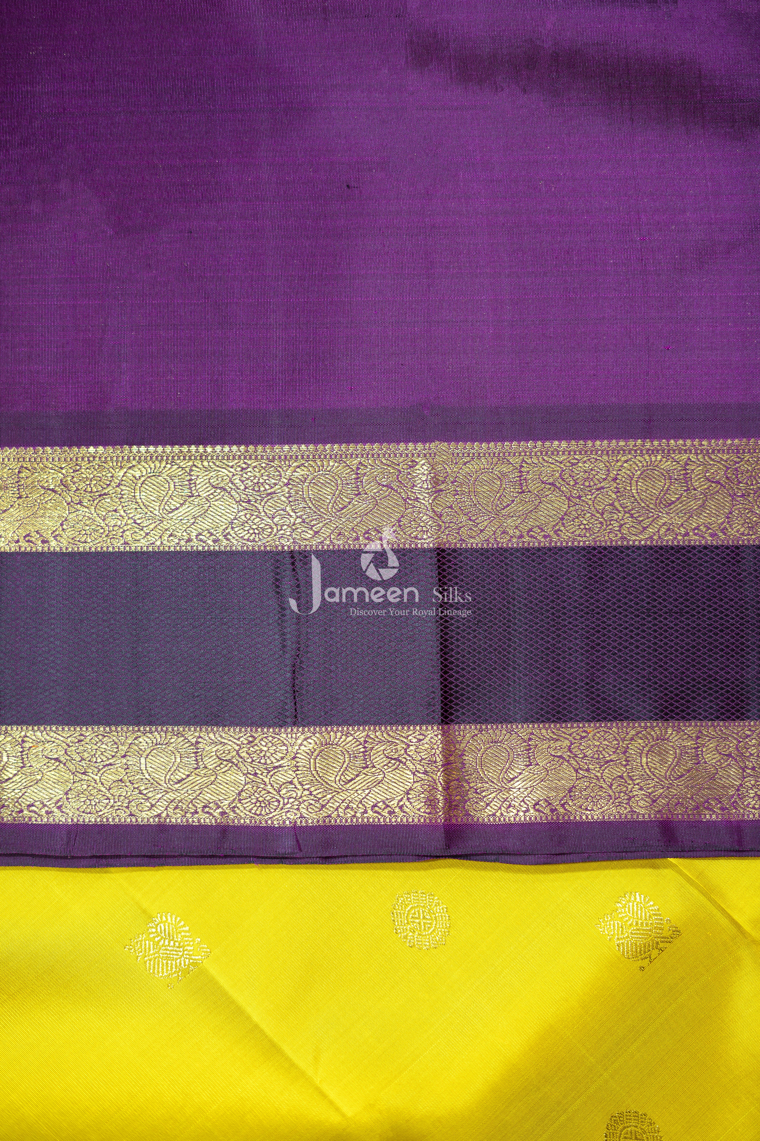 Yellow kanjivaram silk saree