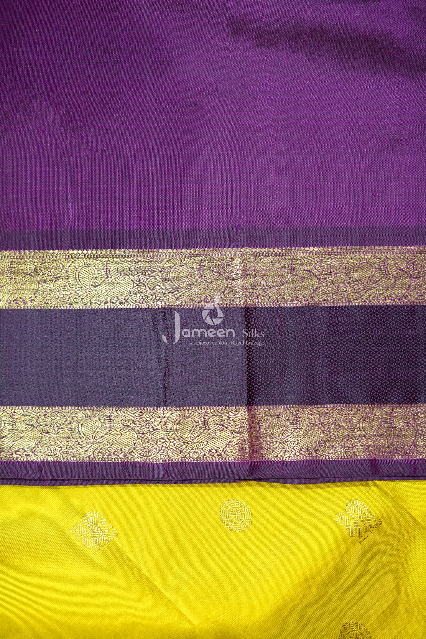 Yellow kanjivaram silk saree