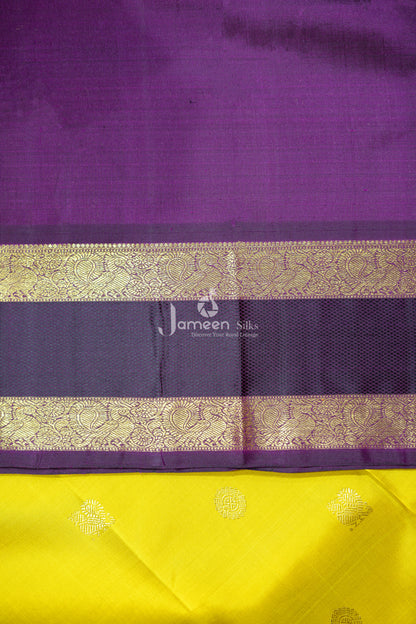 Yellow kanjivaram silk saree