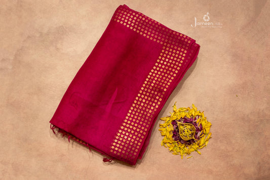 Pink muslin saree
