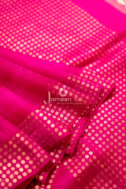 Pink muslin saree