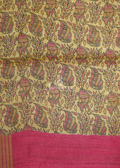 Madhubani tussar silk saree