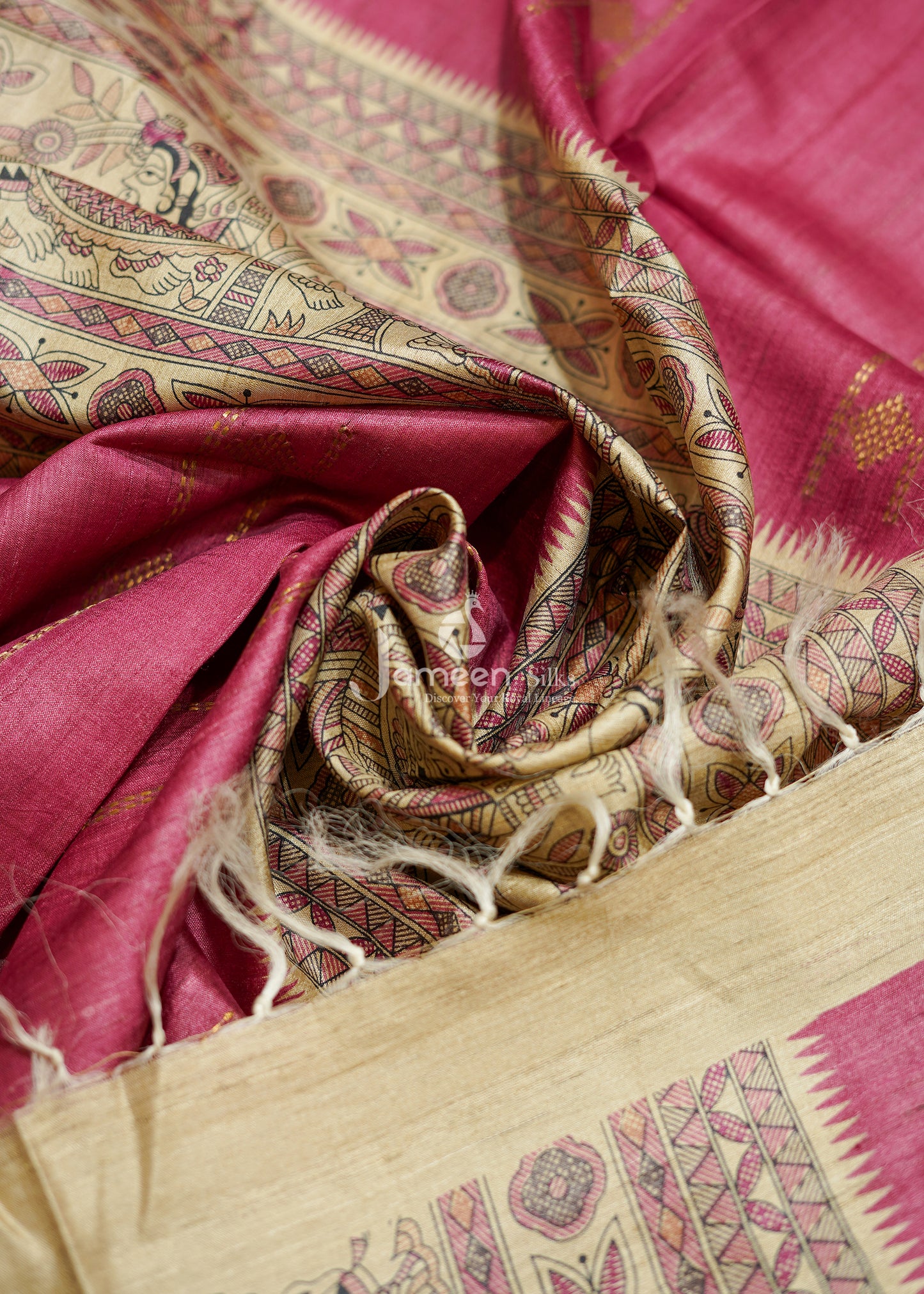 Madhubani tussar silk saree