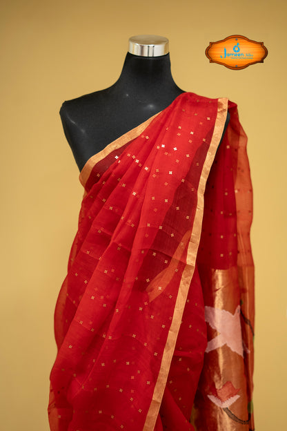 Paithani muslin silk saree