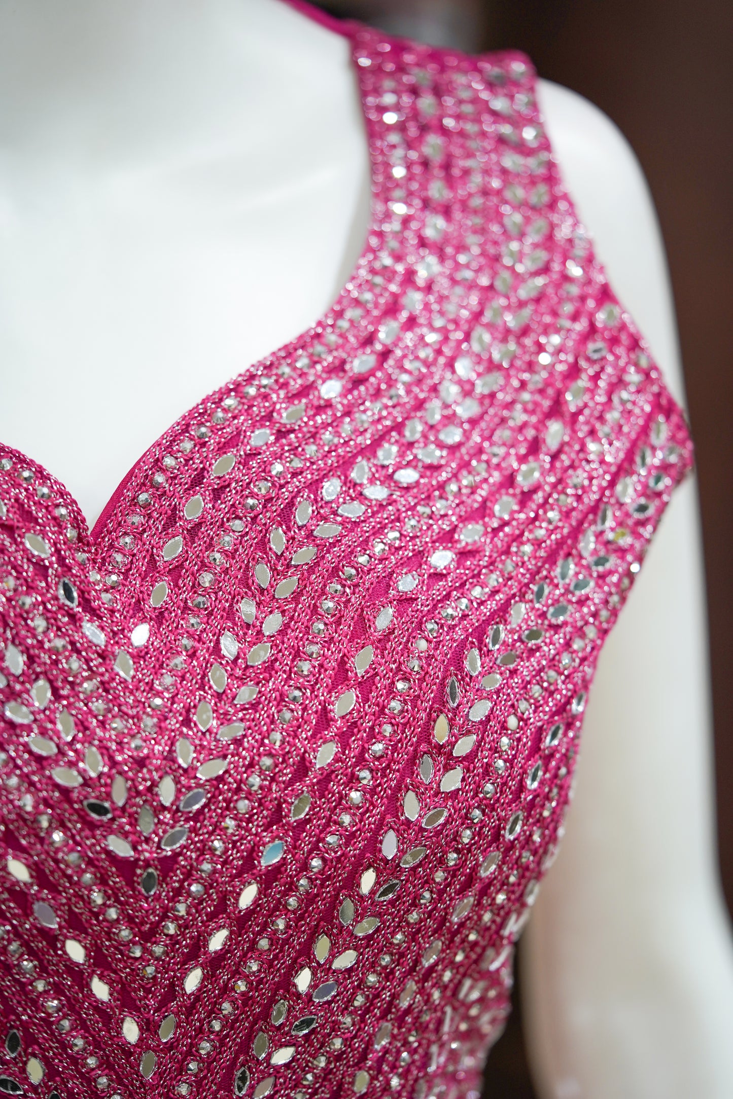 Pink stone work net readymade lehenga