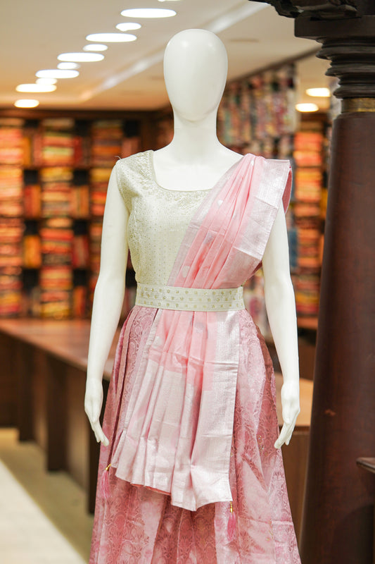 Pink color long gown