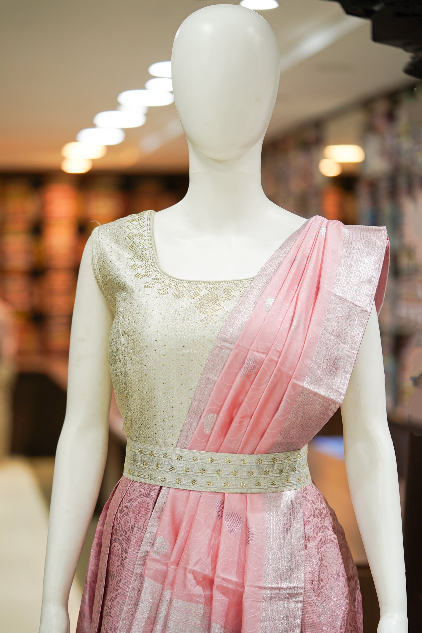Pink color long gown