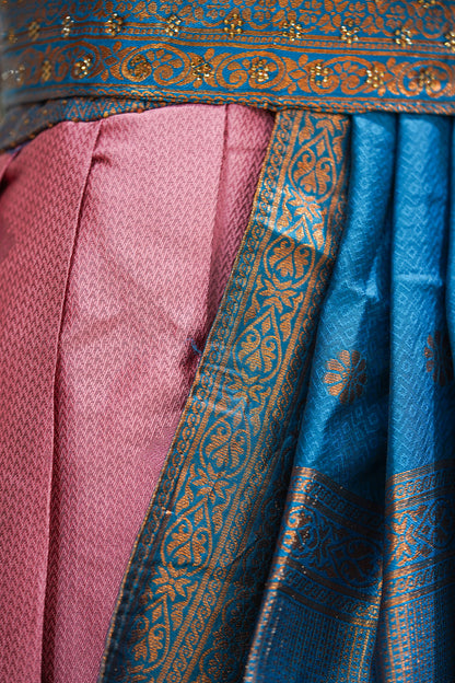 Pink pattu long gown