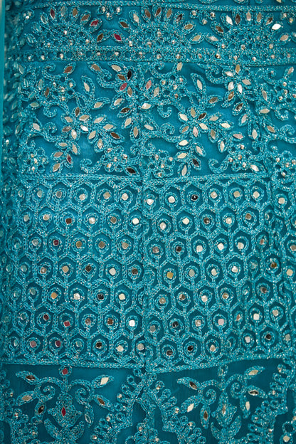Blue stonework long gown